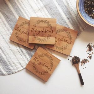 Personalized Wooden Coaster Set