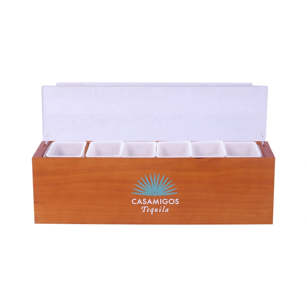 Wooden Condiment Tray Caddy Holder - 图片 2